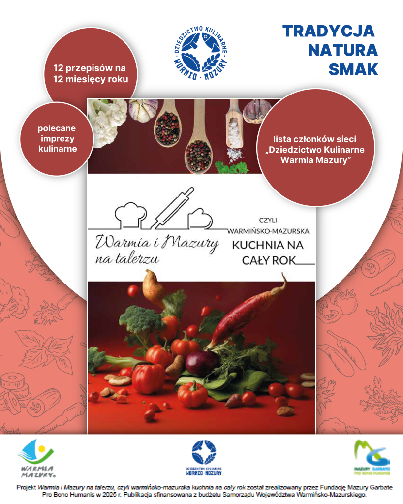 Okładka broszury "Warmińsko-Mazurska kuchnia na cały rok"