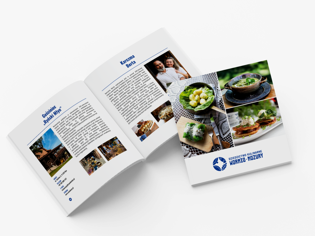 Mockup okładki broszury Dziedzictwo Kulinarne Warmia Mazury